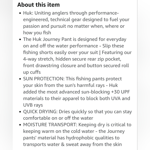 HUK Women's Journey Performance Quick-Drying Pants XL - Picture 4 of 4